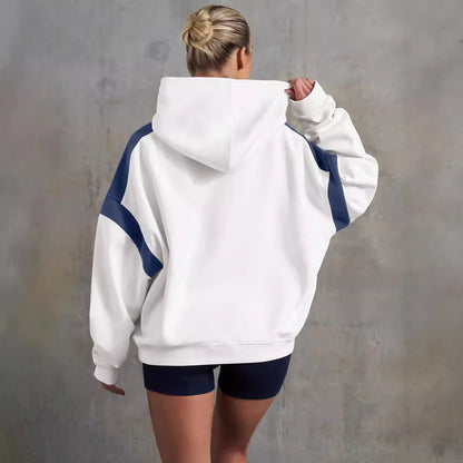 Early Autumn Contrast Color Drop Shoulder High End Clothing Varsity Jacket Brand Hoodie Hooded Sweatshirt Outer