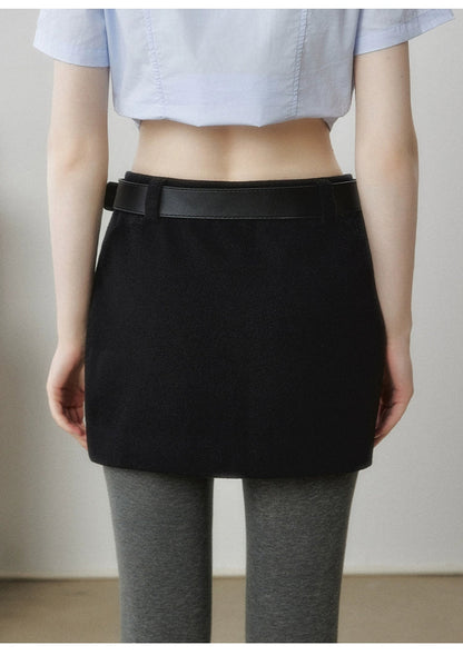 Woolen Mini Skirt