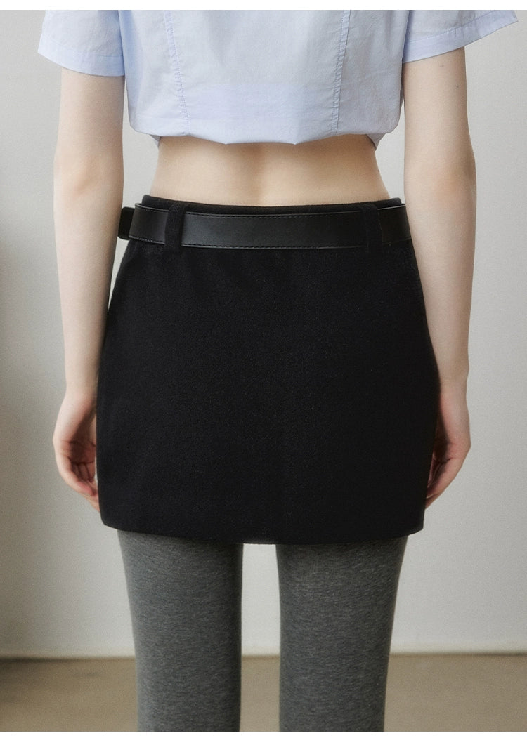 Woolen Mini Skirt