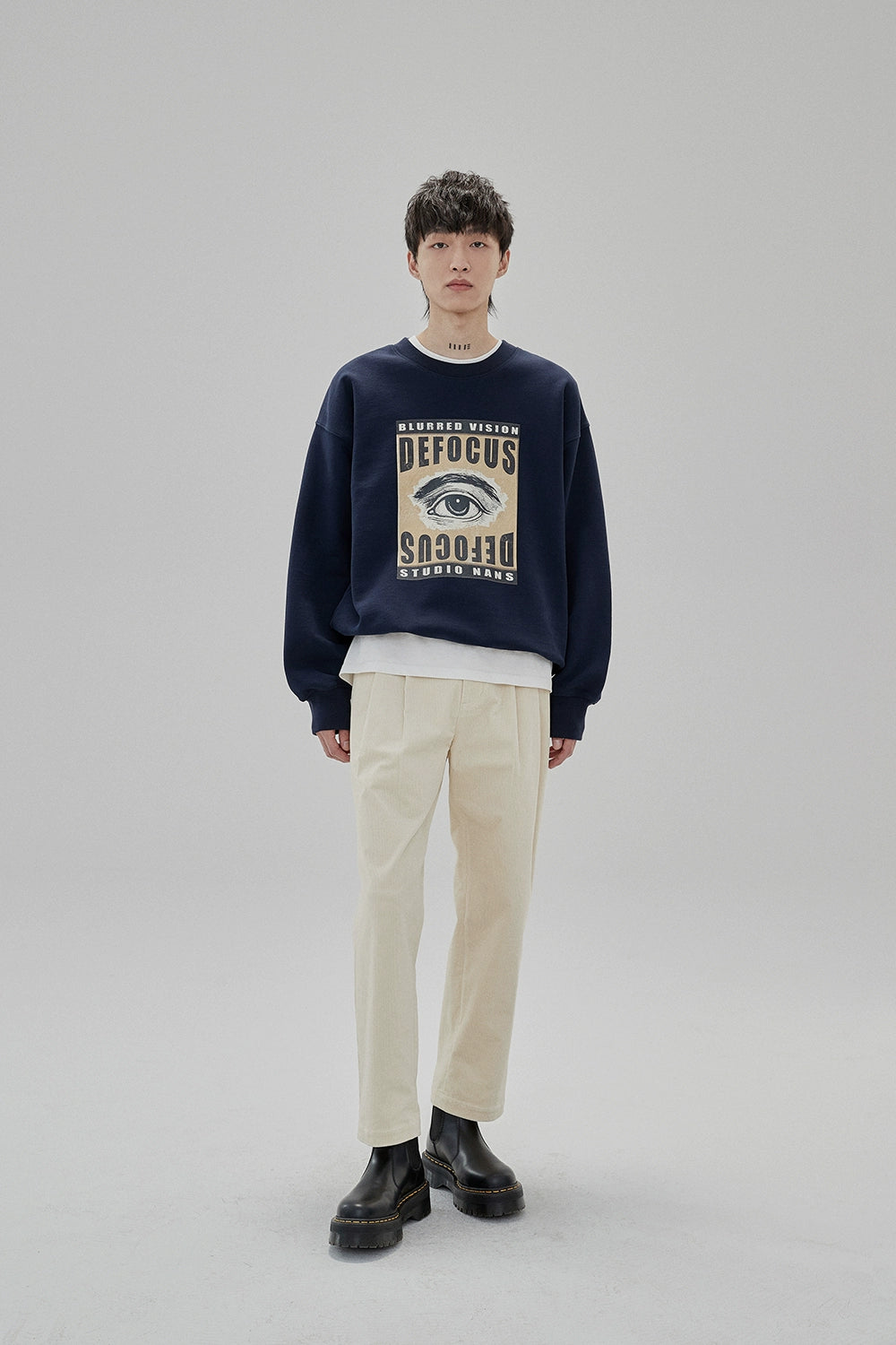 Wide Waist Tab Double-pleated Relaxed Cropped Pants