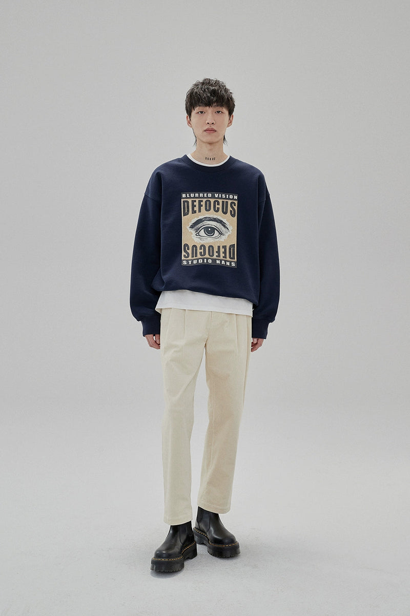 Wide Waist Tab Double-pleated Relaxed Cropped Pants