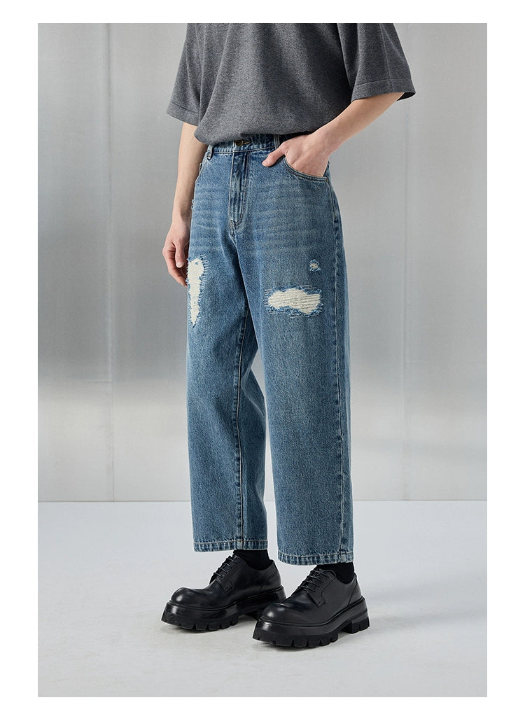 Distressed Patchwork Cropped/short Pants