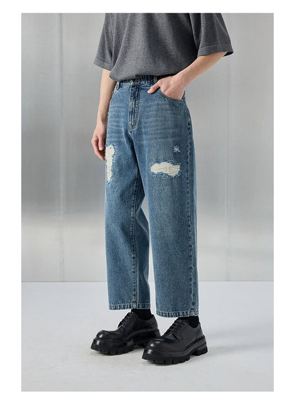 Distressed Patchwork Cropped/short Pants