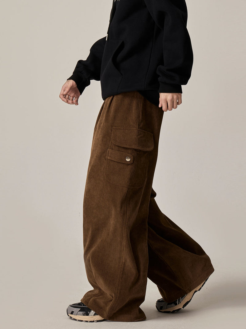 Black Baggy Drawstring Cargo Pants