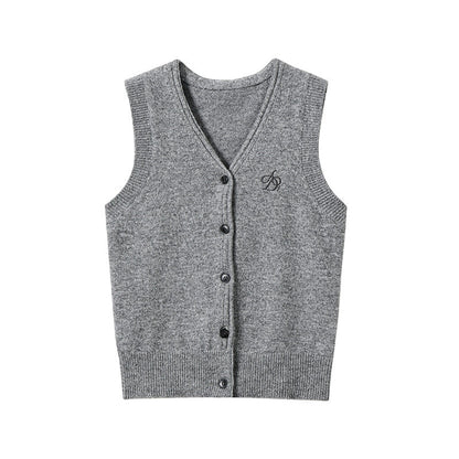 Classic Sweater Vest - Button-front Knit Sleeveless Cardigan