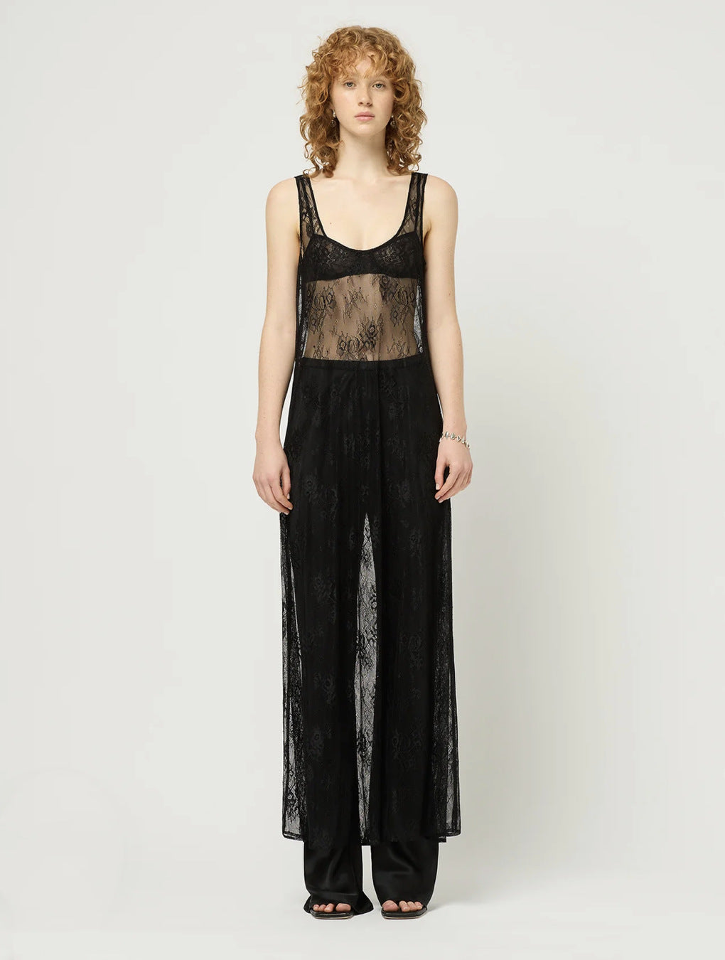 Spring Summer Clothing See Through Hollow Out Cutout Lace Blouse Dress