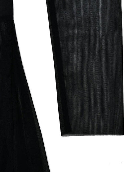 Mariam Full Sleeve Mesh See Through V Neck Jumpsuit