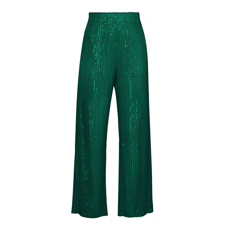 Spring Summer New Clothing Color Sequ Set Shirt Underwear Straight-leg Pants