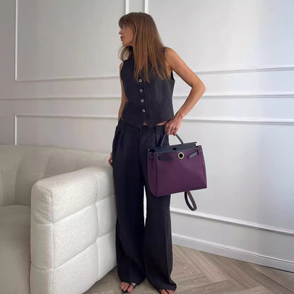 Vest Pants Two Piece Set Spring Summer Sleeveless Vest Hip Set