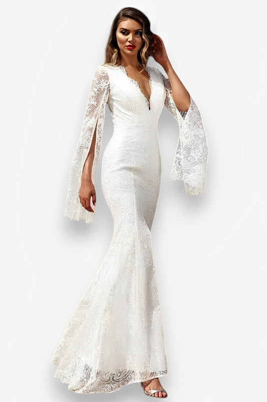 Full Length Long-sleeved Long Dress