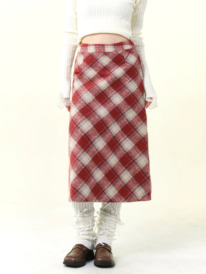 High-waisted Plaid Skirt