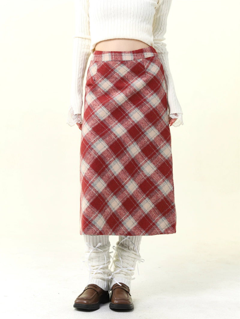 High-waisted Plaid Skirt