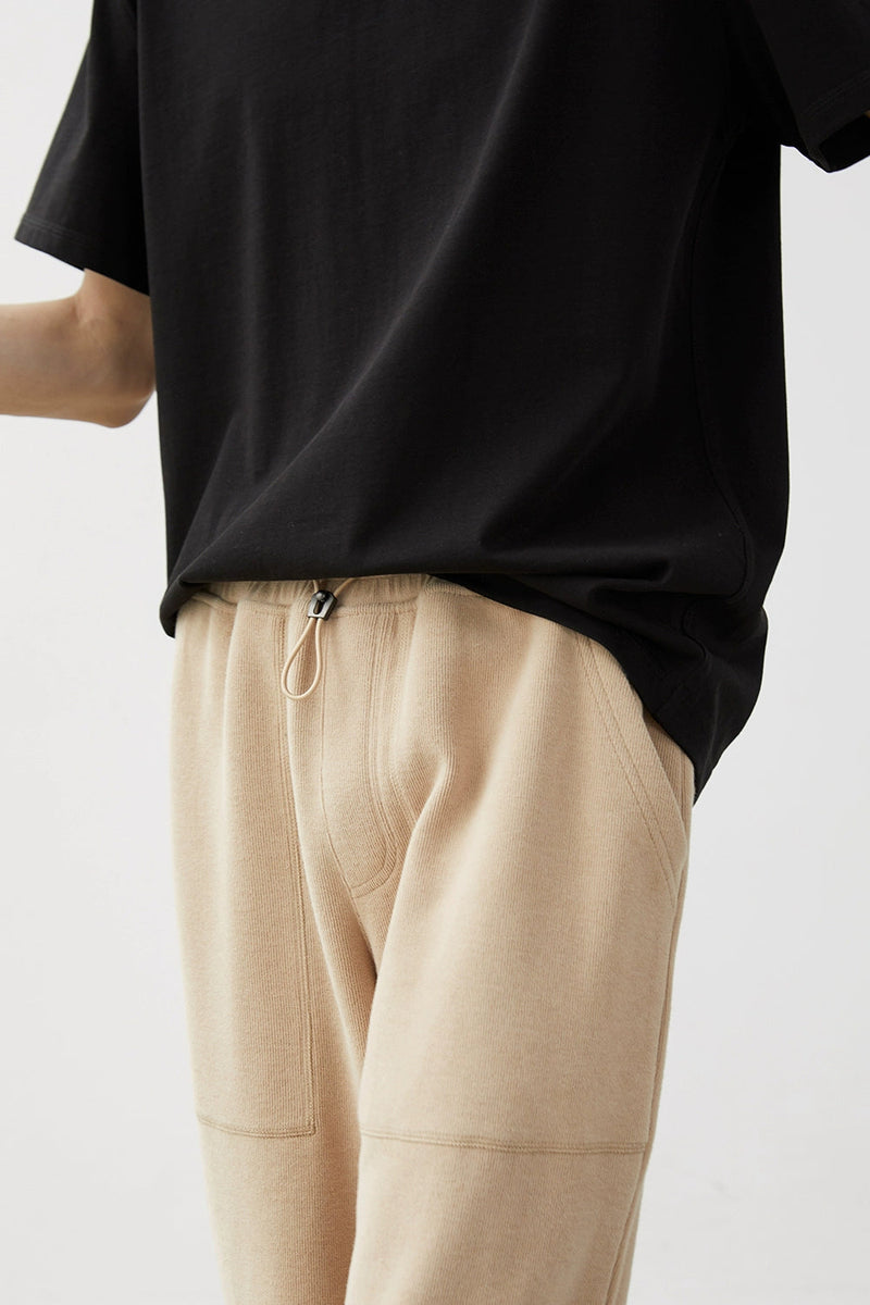 Drawstring Wide-leg Athletic Pants