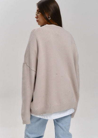Forest Green Oversized Sweater - Elegance