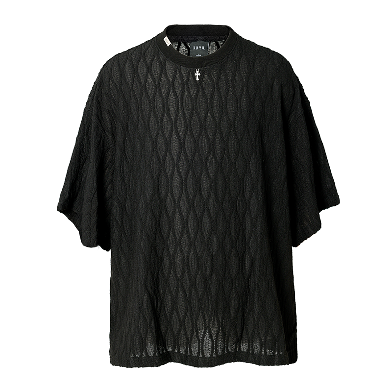 Textured Knit Oversized T-shirt