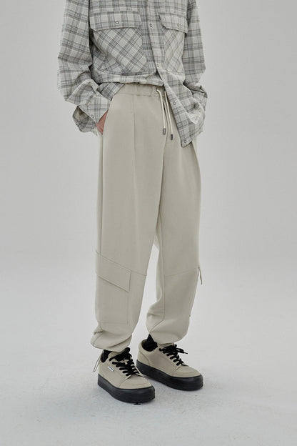 Draping Drawstring Cargo Pants