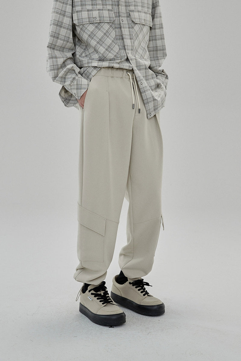 Draping Drawstring Cargo Pants