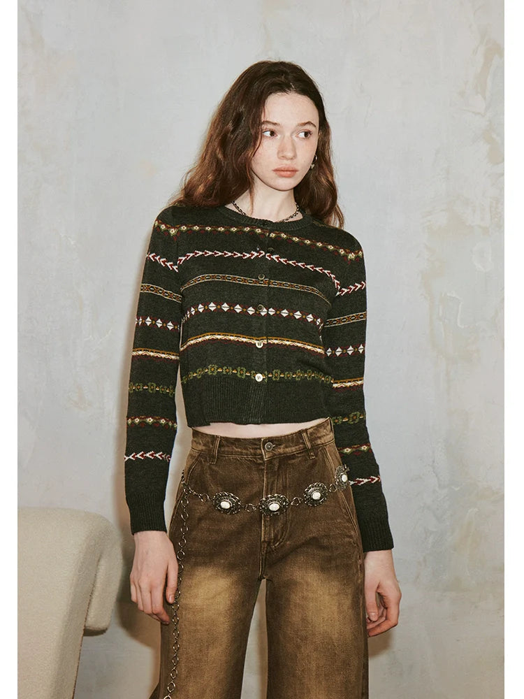 Fair Isle Cropped Cardigan