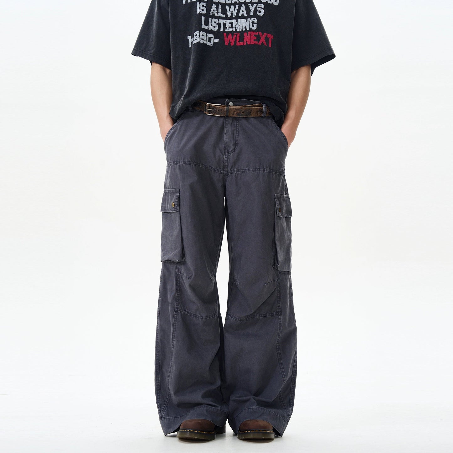 Dark Brown Utility Loose Cargo Pants