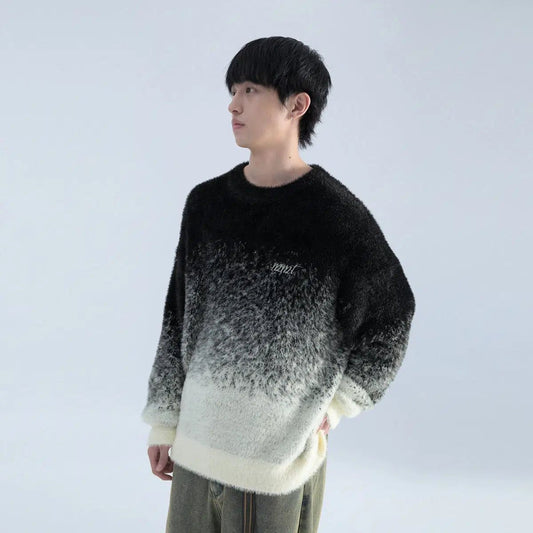 Fuzzy Sweater With Gradient Effect
