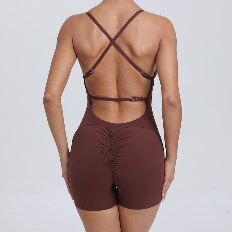 Peach Hip Raise Beauty Back Yoga Jumpsuit Outdoor Running Tight Sports Quick Drying Workout Clothes