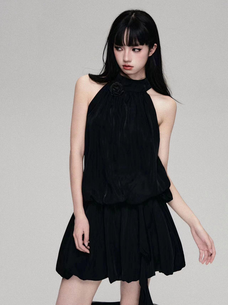 Luluswings Halter Neck Bubble Hem Mini Dress - Cocktail Attire