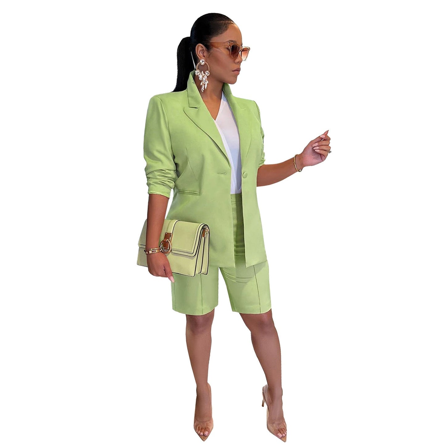 Clothing Blazer Shorts Two Piece Suit Spring Summer Suit