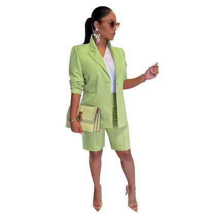 Clothing Blazer Shorts Two Piece Suit Spring Summer Suit