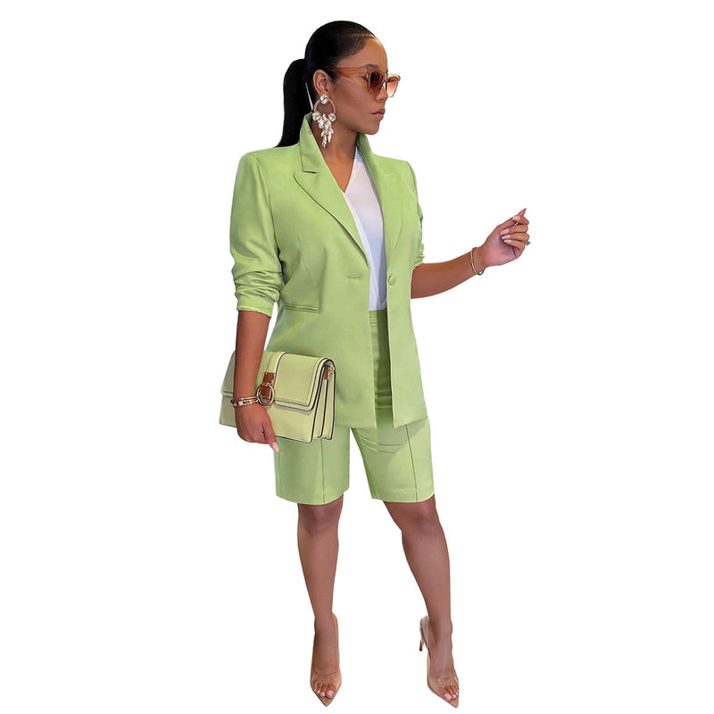 Clothing Blazer Shorts Two Piece Suit Spring Summer Suit