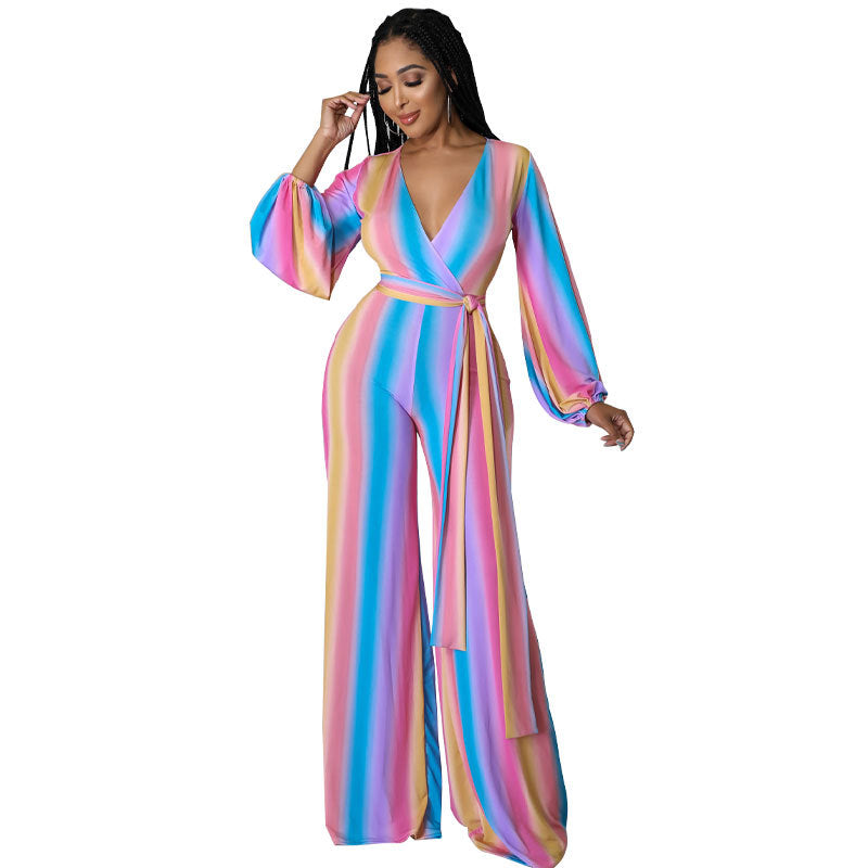 Clothing Mop Draping High-waisted Trousers Summer Wide Leg Jumpsuit