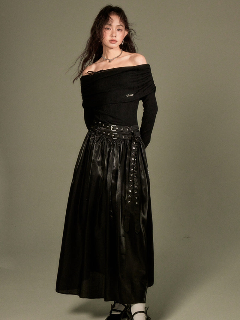 Gathered One-shoulder Long Jumpsuit Dress