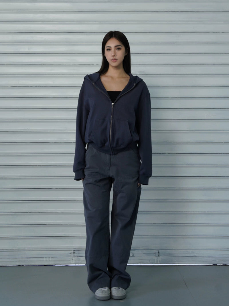 Athletic Zip-up Hooded Sweatshirt