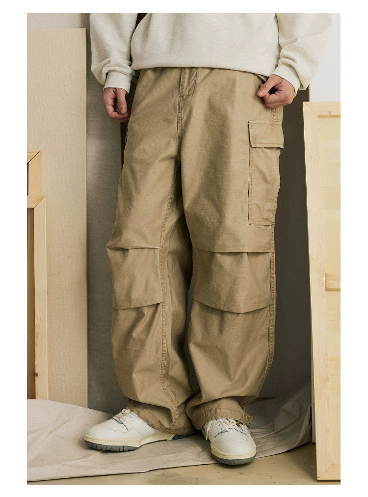 Straight-leg Multi-pocket Loose Pants