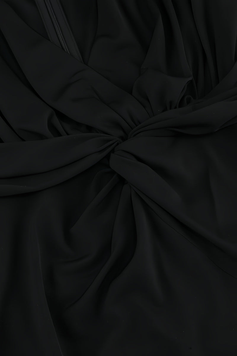 Aila Black Twisted Maxi Dress