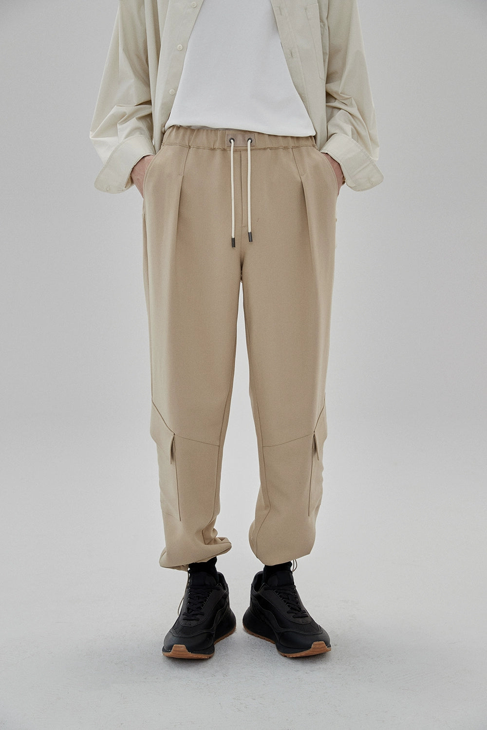 Draping Drawstring Cargo Pants