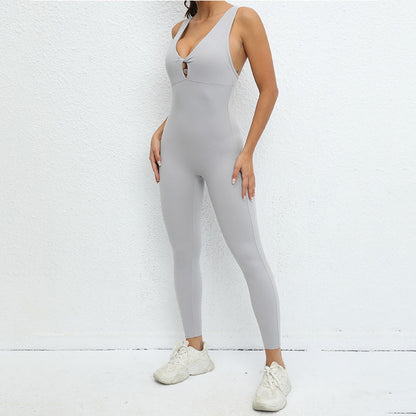 Jumpsuit One Piece Yoga Sleeveless Workout Clothes Running Sportswear Stretch Tight Training Wear