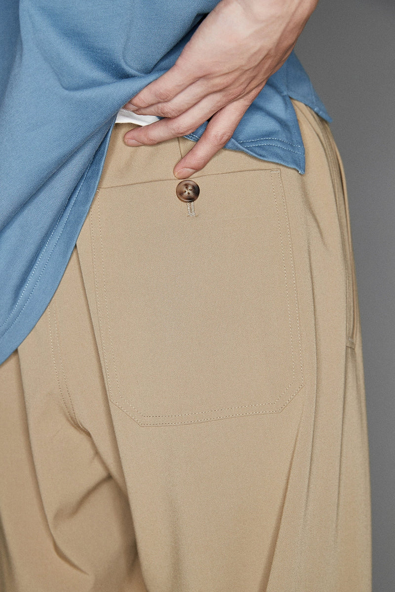 Side Seam-free Elastic Waist Cropped Pants