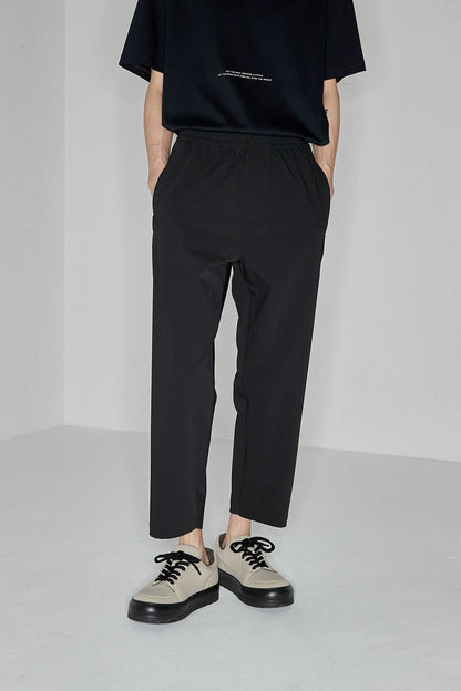 Side Seam-free Elastic Waist Cropped Pants