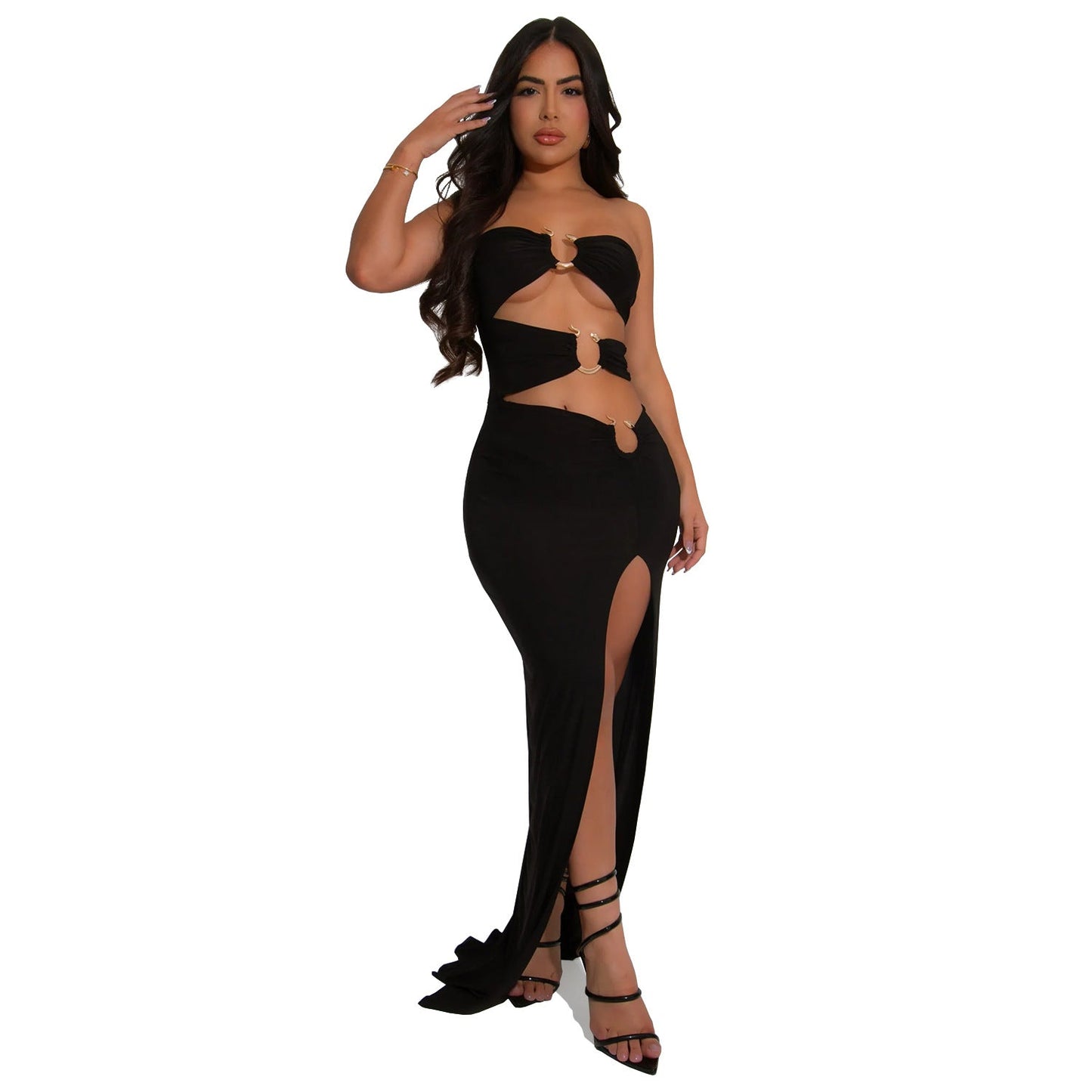 Wear Color Slim Fit Slit Maxi Dress