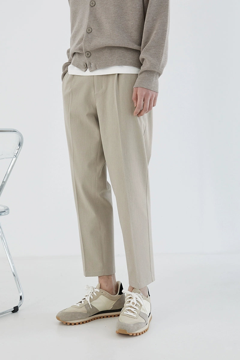 Elastic Waist Wide-leg Cropped Pants