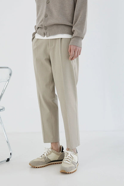 Elastic Waist Wide-leg Cropped Pants