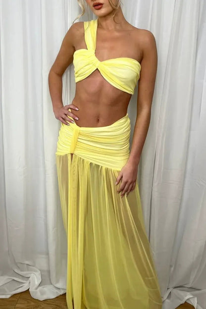 Bikini Top Mesh Hip Skirt