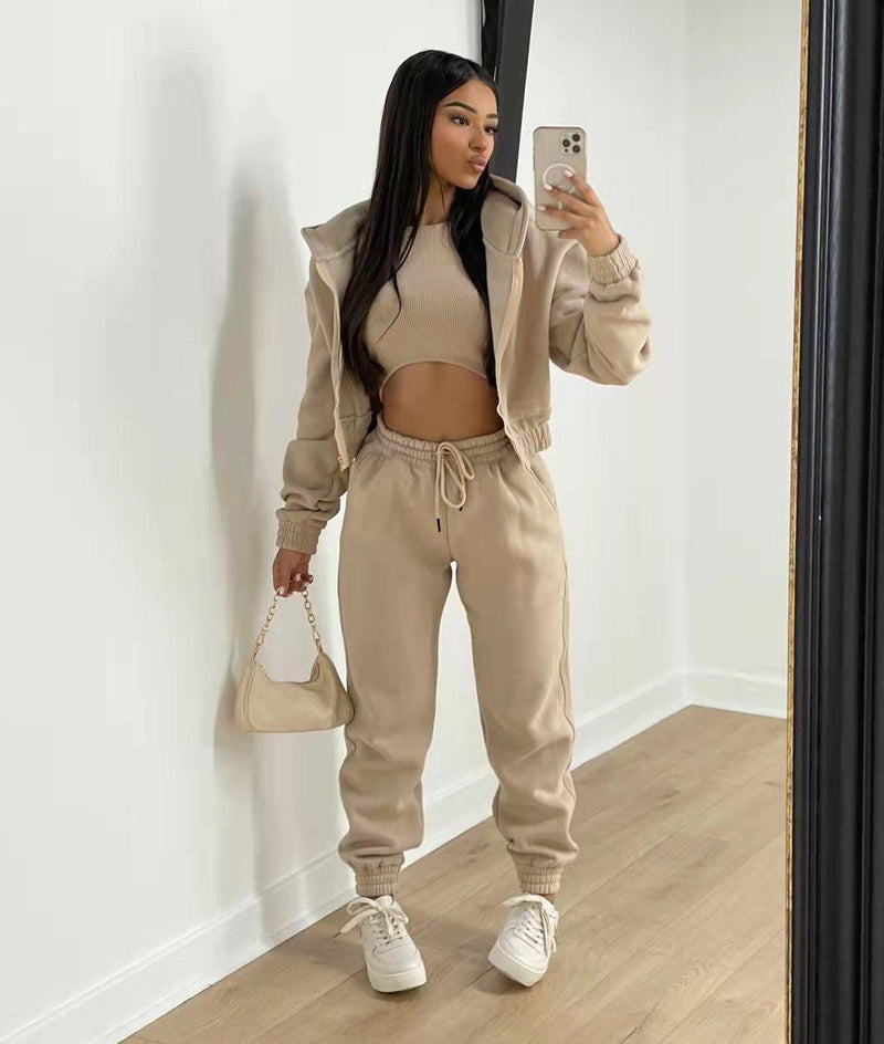 Clothing Autumn Winter Hooded Sweatshirt Long Sleeved Sports Suit