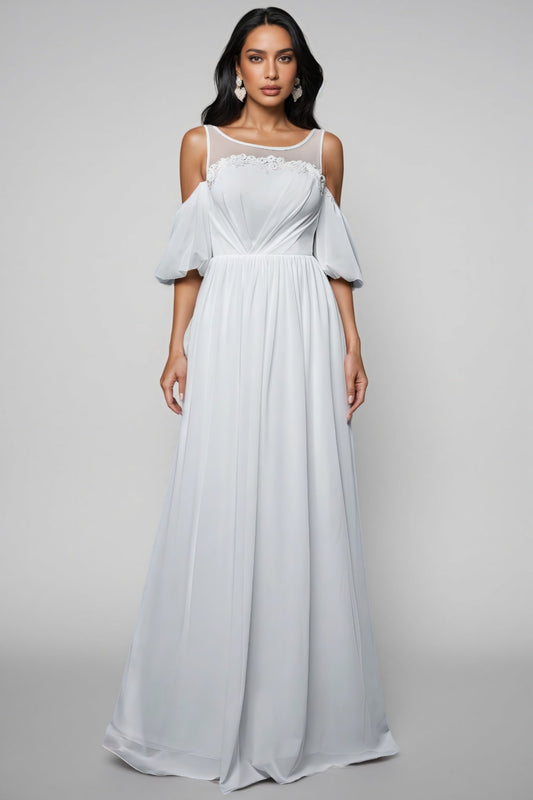 Calyxn White Short Sleeve Maxi Dress