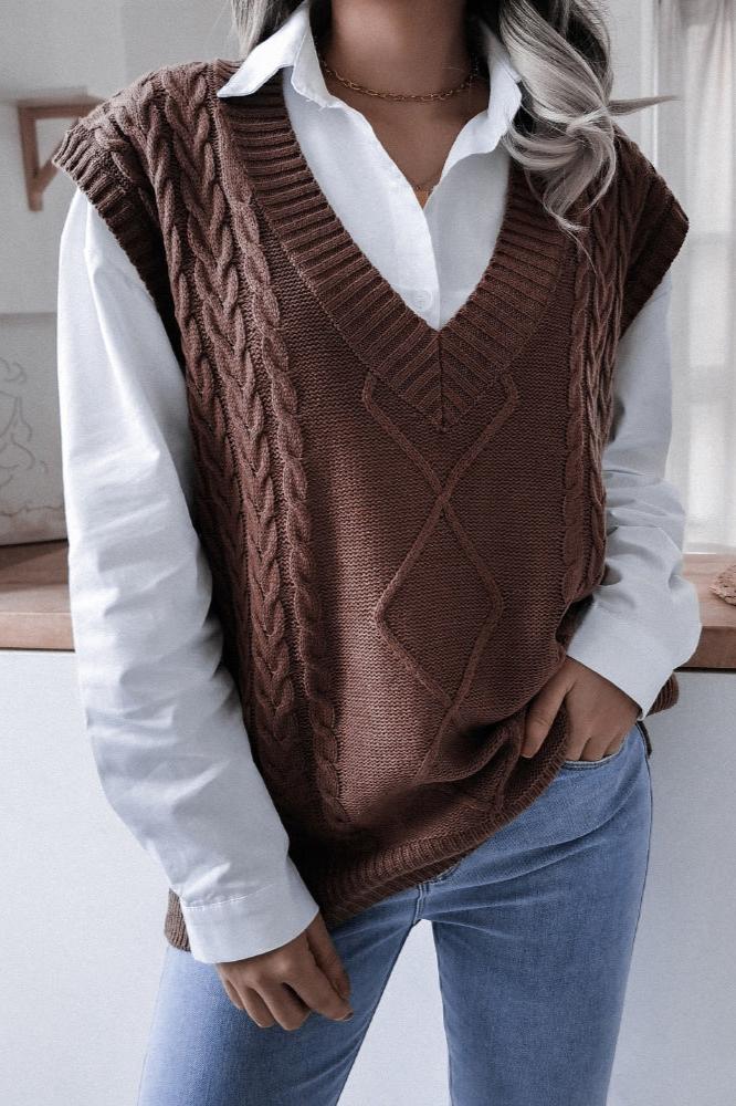 Color Geometric Sweater Vest