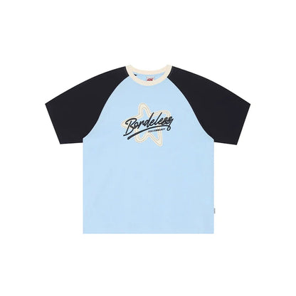 Contrast T-shirt With Star Raw Edge