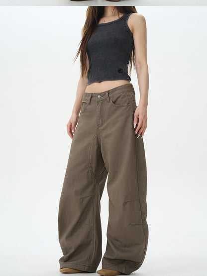 Brown Skater Wide Leg Pants