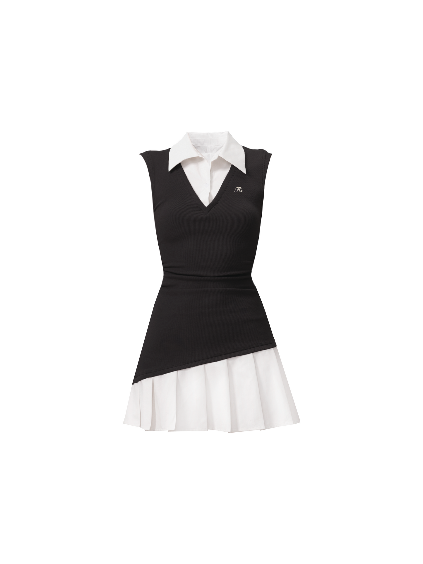 Contrast Collared Mini Dress Duo