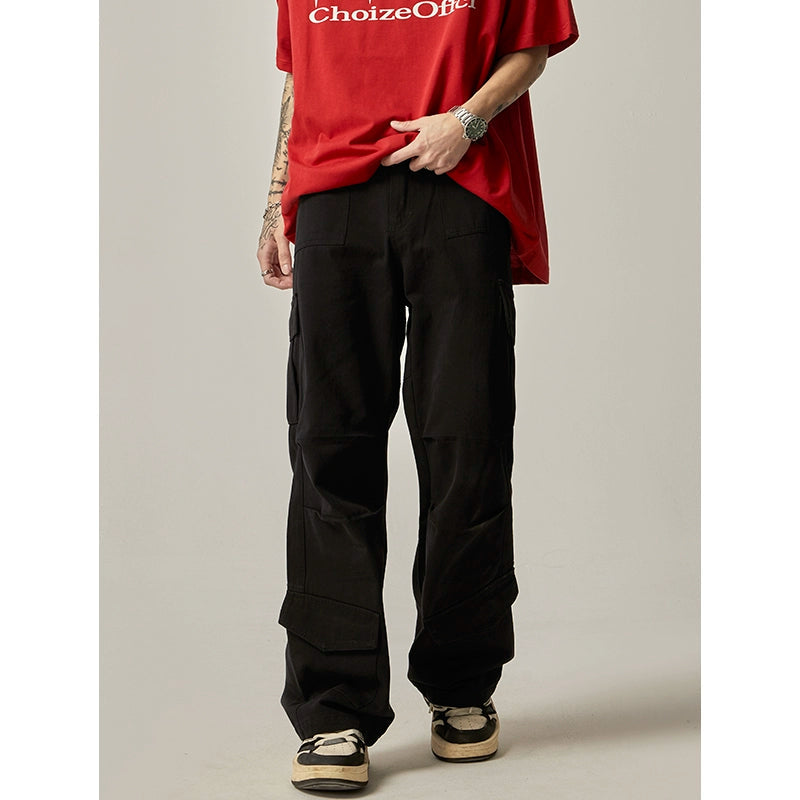 Brown Military Wide Cargo Pants