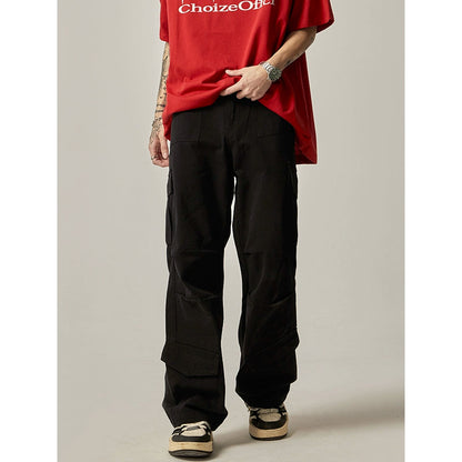 Brown Military Wide Cargo Pants